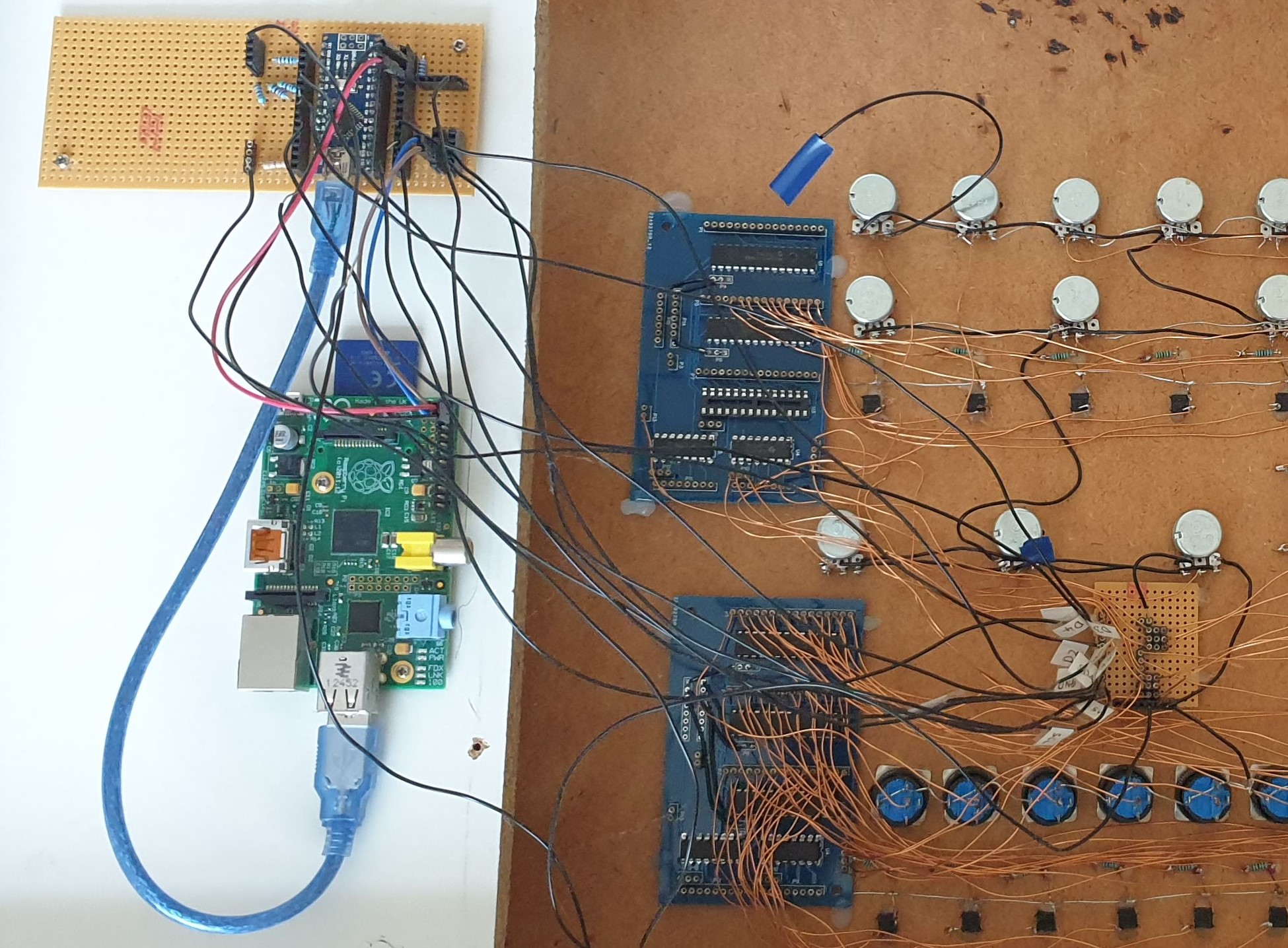 Labelled diagram of electronics connected to Arduino/Raspberry Pi