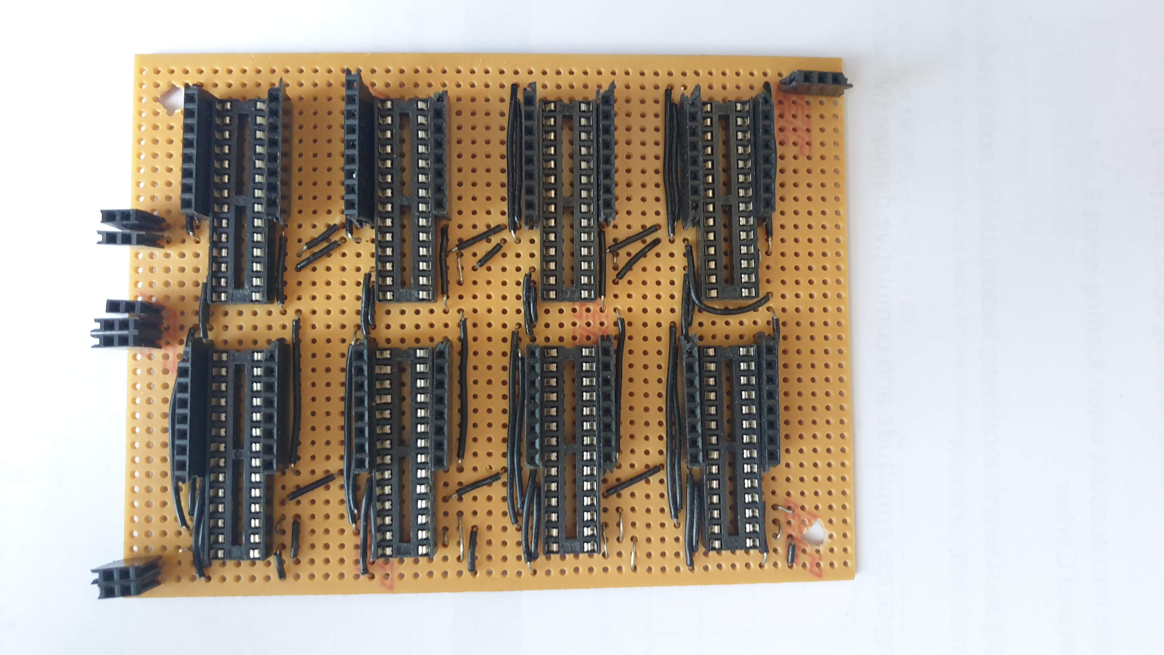 Image of prototype stripboard with MCP chips