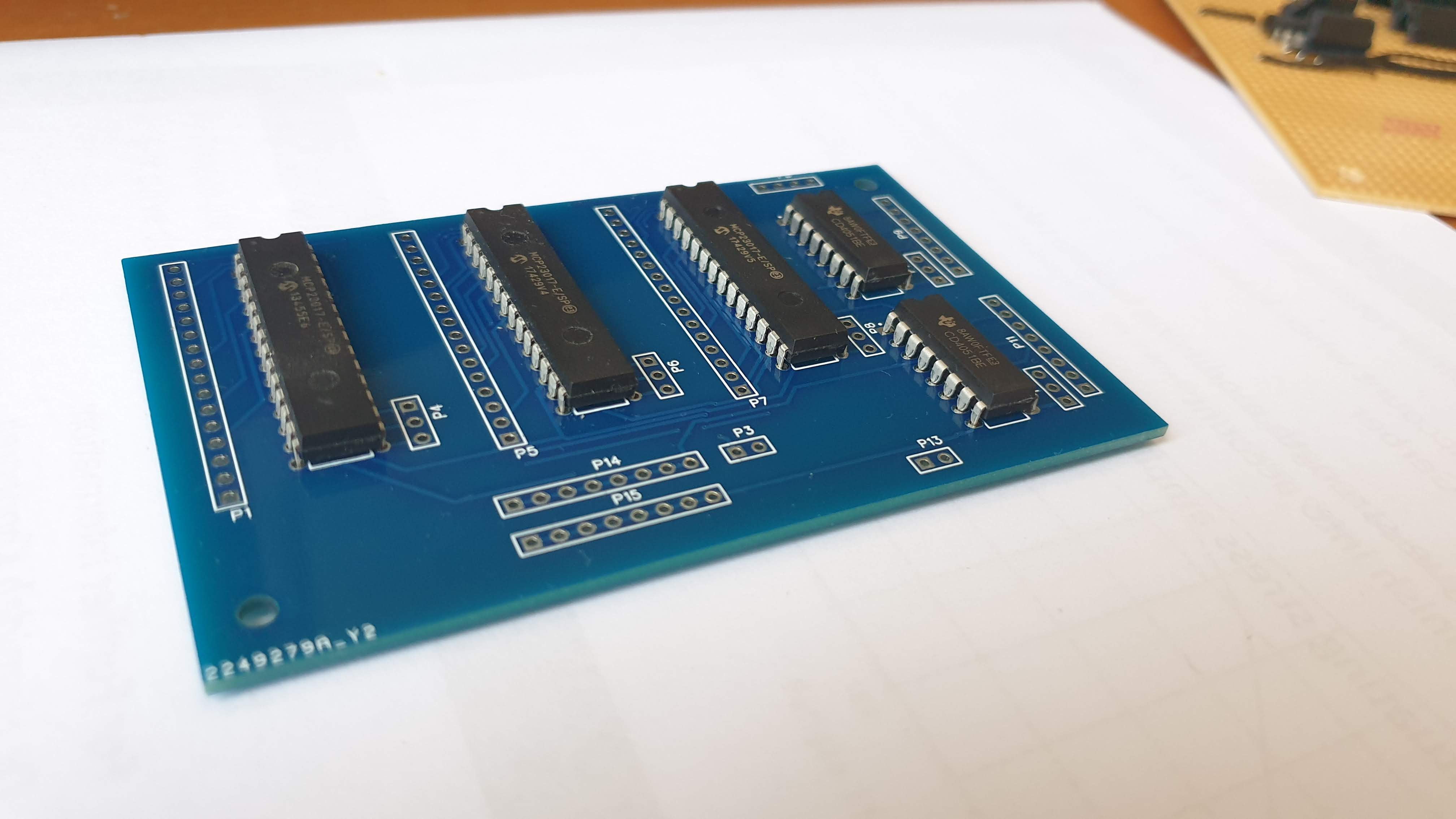 Picture of PCB populated with chips
